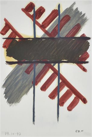 Emiliano Bonfanti Senza titolo tempera su carta, cm 29,5x21 sul fronte: firma...