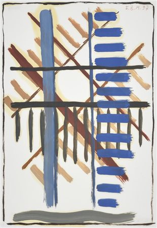 Emiliano Bonfanti Senza titolo tempera su carta, cm 29,5x21 sul fronte: firma...