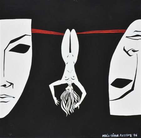 Maria Chiara Arconte APPESA olio su tela, cm 30x30 sul fronte: firma e data...