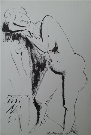 Luigi Montanarini, Nudo, 1948 China su carta, 45cm x 30cm. Archiviata