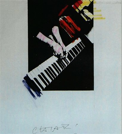 Giuseppe Chiari, Senza titolo, 1974 Mista su carta, 21cm x 20cm. Provenienza...