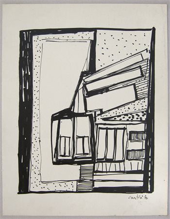 Gualtiero Nativi, Studio, 1970 China su carta, 30cm x 25cm. Pubblicato su...