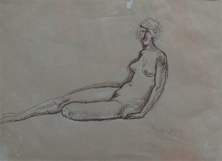 Moses Levy, Nudo, 1933 Biro su carta, 18cm x 25cm. Firmato e datato fronte...
