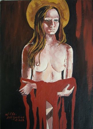 Lella Del Giudice, La chiesa, 2013 Acrilico su cartone telato, 35cm x 25cm....