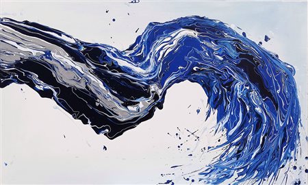 Adele Taglialatela, Onda multicolore, 2019 Tecnica materica, 60cm x 100cm....