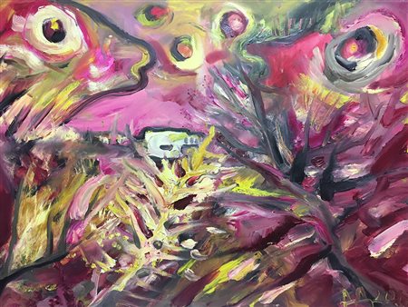 Daniela Danova, Luce di pesci, 2017 Olio su tela, 50cm x 70cm. Certificato...