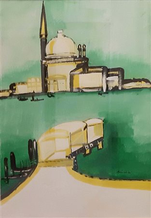 Remo Brindisi, Senza titolo, 1969 Tempera su cartoncino riportata su tela,...