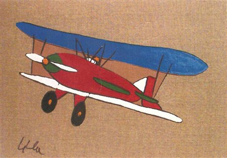 Marco Lodola, Senza titolo, Collage carta e smalti su tela grezza, 70cm x...