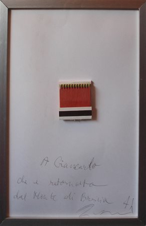 Raymond Hains, Fiammiferi, Mista su carta, 32cm x 22cm. Firmato dall'artista...