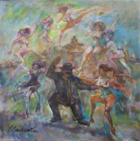 Mino Maccari, Senza titolo, Olio su tela, 40cm x 40cm. Autentica su foto...