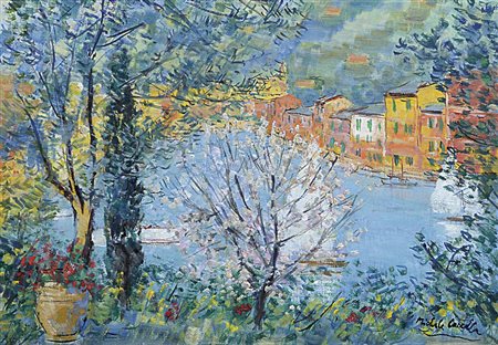 Michele Cascella, Portofino, 1985 Olio su tela, 40cm x 60cm. Archivio...