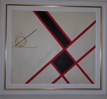 Mauro Reggiani, Composizione numero 9, 1958 Olio su tavola, 65cm x 75cm....