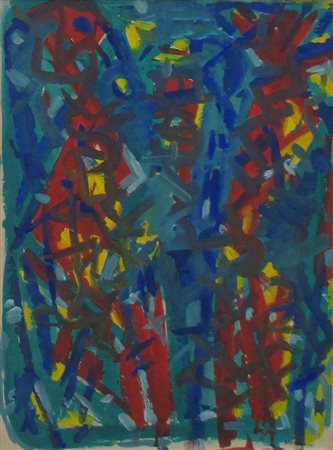 Luigi Montanarini, Senza titolo, 1960 Tempera su carta intelata, 80cm x 60cm....