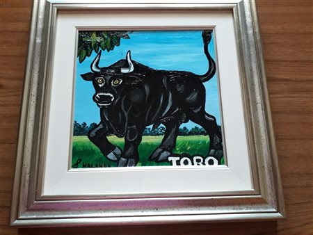 Luigi "Billy" Malaman, Toro, 2000 Tecnica mista su vera pelle, 40cm x 40cm....