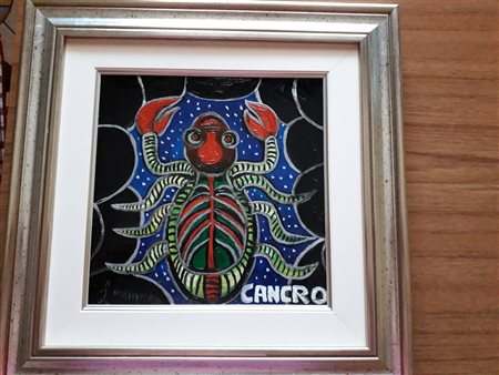 Luigi "Billy" Malaman, Cancro, 2000 Tecnica mista su vera pelle, 40cm x 40cm....