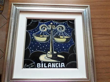 Luigi "Billy" Malaman, Bilancia, 2000 Tecnica mista su vera pelle, 40cm x...