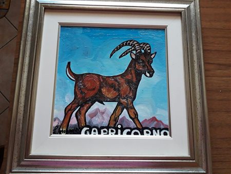 Luigi "Billy" Malaman, Capricorno, 2000 Tecnica mista su vera pelle, 40cm x...
