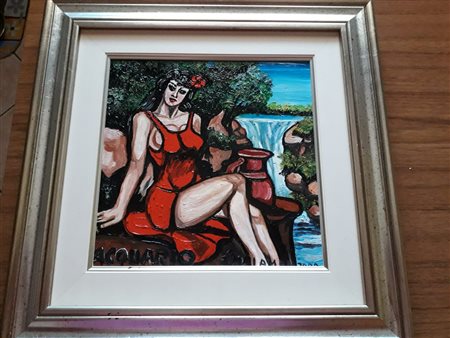 Luigi "Billy" Malaman, Acquario, 2000 Tecnica mista su vera pelle, 40cm x...