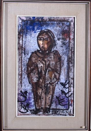 ROGNONI FRANCO (Milano 1913 - Milano 1999) "Figura" 1966 olio su tela. cm. H:...