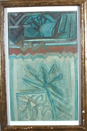 LICATA RICCARDO (Torino 1929) "Senza titolo" olio su tela. cm. H: 62.00 L:...