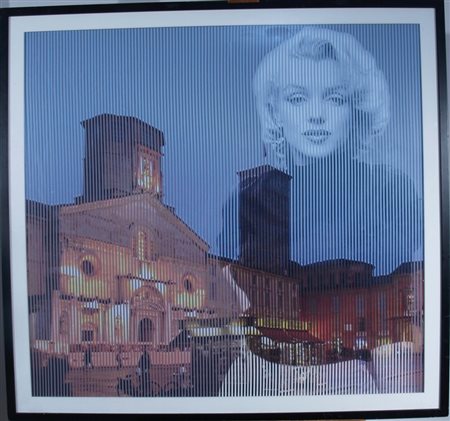 MALIPIERO (Brescia 1934) "Marilyn Monroe" Tecnica mista e collage su cartone...