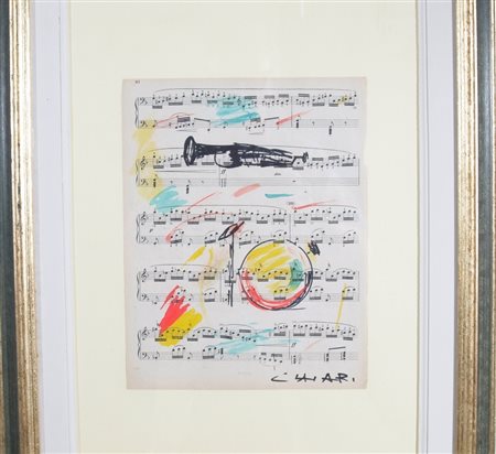 CHIARI GIUSEPPE (Firenze 1926 - Firenze 2007) "Pentagramma" Tecnica mista e...