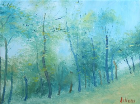 LILLONI UMBERTO (Milano 1898 - Milano 1980) "Bosco" 1968 olio su tela. cm. H:...