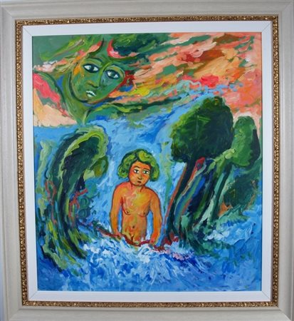 GERMANA' MIMMO (Catania 1944 - Busto Arsizio 1992) "Nel fiume" 1987 olio su...
