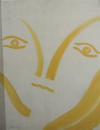 GUIDI VIRGILIO (Roma 1891 - Venezia 1984) "Le grandi teste" 1969 olio su...