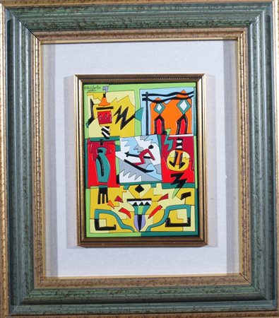 NESPOLO UGO (Mosso Santa Maria 1941) "Accordi e icone" Acrilici su legno cm....