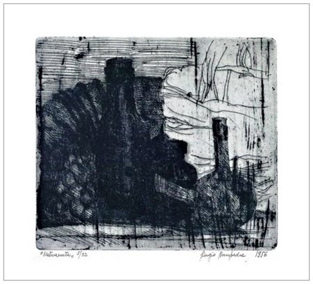 GIORGIO BONPADRE Ancona 1929 – Urbino 2005 Natura morta 1952 Ceramolle...