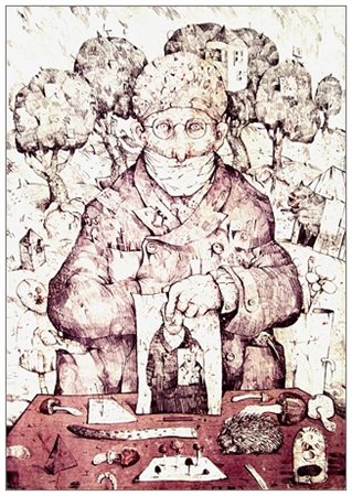 ANTONIO POSSENTI Lucca 1933 – Lucca 2016 Collina delle bandiere Litografia a...