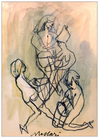 MINO MACCARI Siena 1898 – Roma 1989 Senza titolo Pittura e tec. mista su tela...