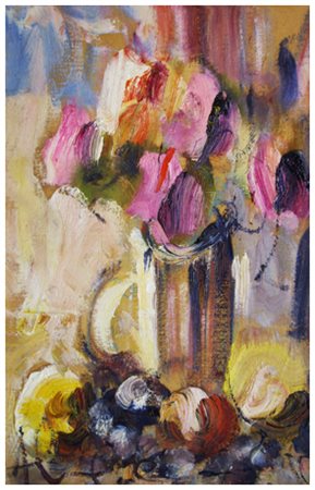 PAOLO MASSIMO ABRANS Livorno 1952 Senza titolo Olio su tela 46,5 x 32. Firma...