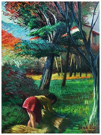 DENDI DINO Livorno 1922 – Livorno 1996 Contadinella 1964 Olio su tavola 39 x...