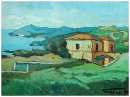 LUCIANO GAIOZZI Livorno 1934 – Livorno 1996 Senza titolo 1956 Olio su tela 29...