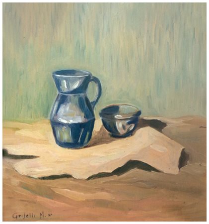 NINO GRISELLI Livorno Senza titolo Olio su tela 38 x 28. Firma in b. a d....