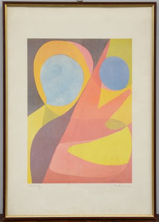 Romano "Senza titolo" litografia moderna, in cornice