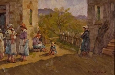 Sergio Difficili Senza titolo Olio su tavola cm. 20x30 Firma in basso a dx