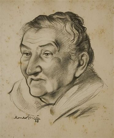 Carlo Sbisa Ritratto - 1938 matita grassa su carta cm. 40x30 Firma in basso a...