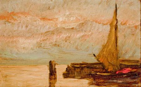 Antonio Coceani Paesaggio marino – 1960 olio su tavola cm. 25x40 Autentica a...