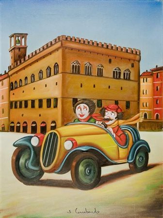 Salvo Lombardo Senza titolo olio su tela cm. 80x60 Firma in basso al centro...