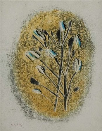 Giorgio Celiberti Senza titolo Affresco su tela cm. 40x30 Firma in basso a sx