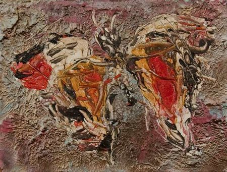 Serper Senza titolo - 1974 olio materico su cartone cm. 30x40 Firma sul retro...