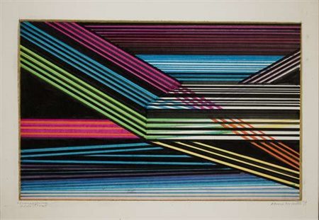 Alvaro Monnini Scomposizioni additiva – 1979 tecnica mista su carta cm. 33x48...