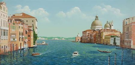 Licio Passon Venezia serigrafia su tela, es 39/200 cm. 60x120 Firma in basso...