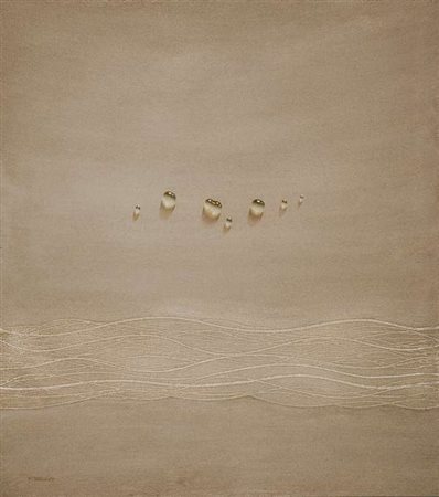 Nello Taverna Armonia tecnica mista e olio su tela cm. 90x80 Firma in basso a...