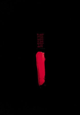 Ugo Carrega Con il volto arrossato – 2007 tecnica mista su tavola cm. 70x50...