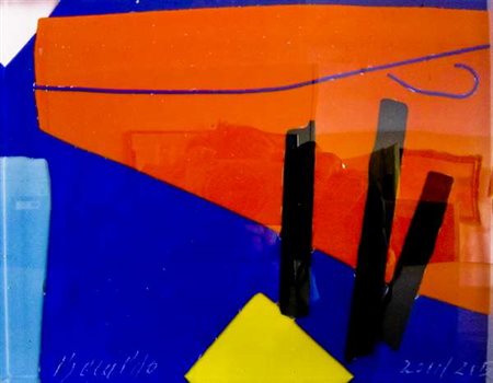 Franco Beraldo Sommerso – 2011 Piastra policroma in vetro di Murano cm....