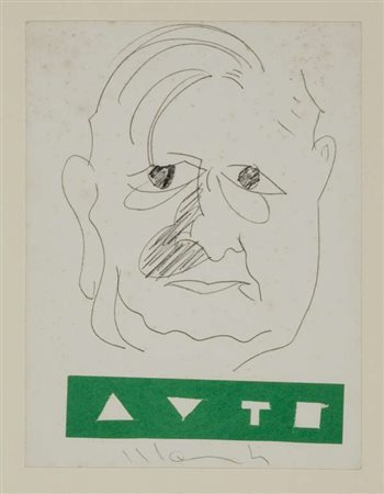 Aldo Mondino Auto – 1973 collage cm. 24x18 Firma in basso al centro Autentica...